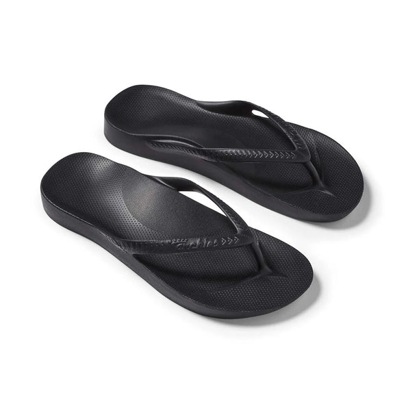 Archies Arch Support Kids Thongs Black