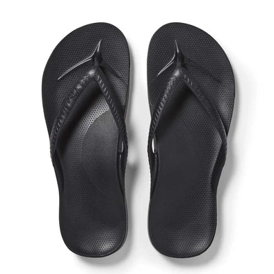 Archies Arch Support Thongs Black