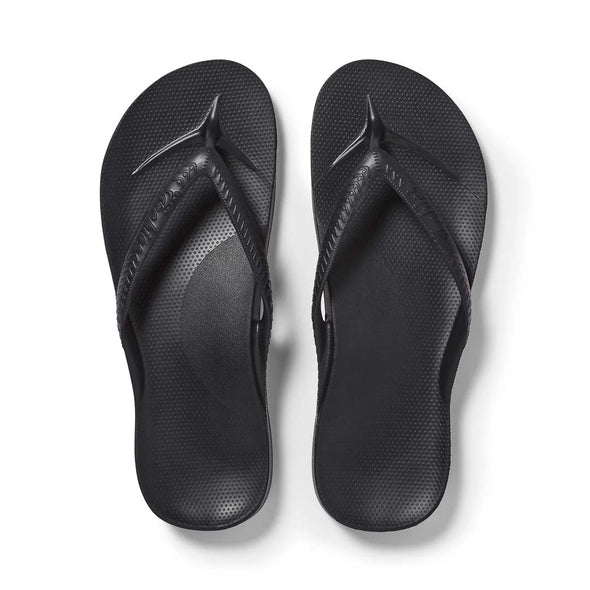 Archies Arch Support Kids Thongs Black