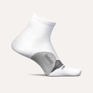 Feetures Elite Light Cushion Quarter Socks White