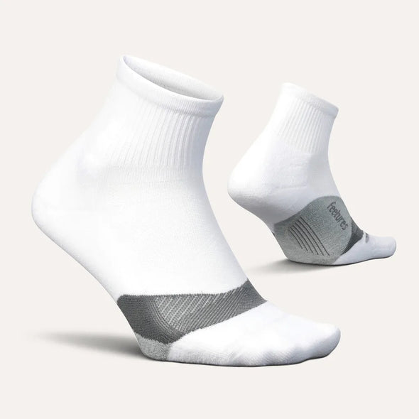 Feetures Elite Light Cushion Quarter Socks White