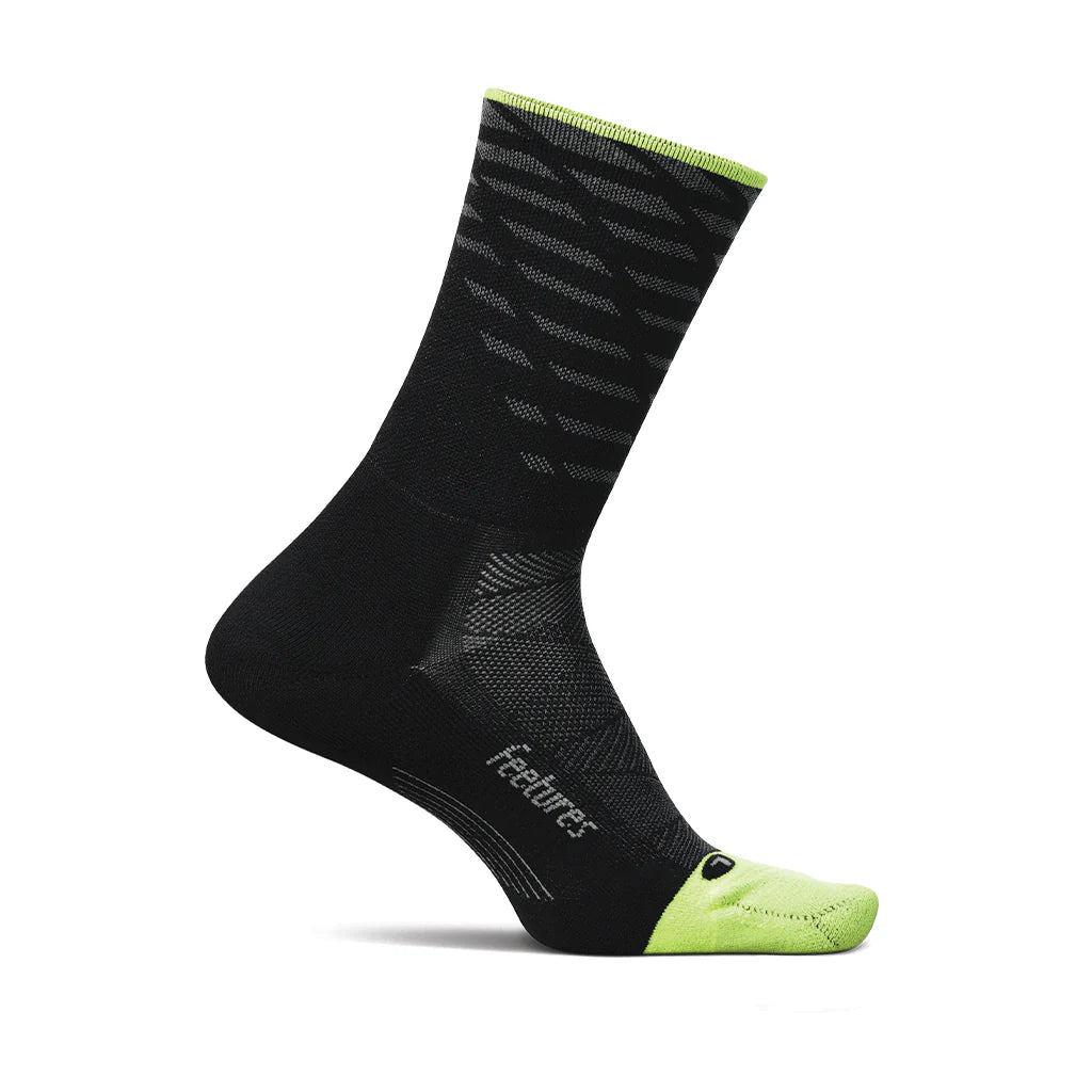 Feetures Elite Light Cushion Mini Crew Socks Tempo Black