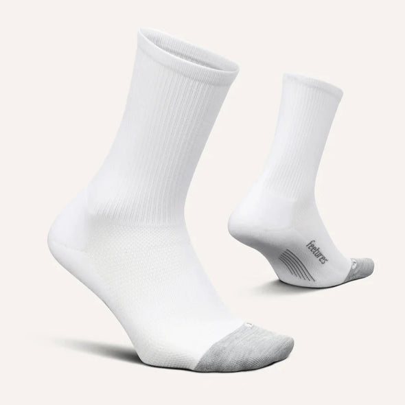 Feetures Elite Light Cushion Mini Crew Socks White