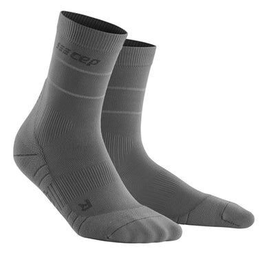 CEP Mid Cut Reflective Socks Grey running socks